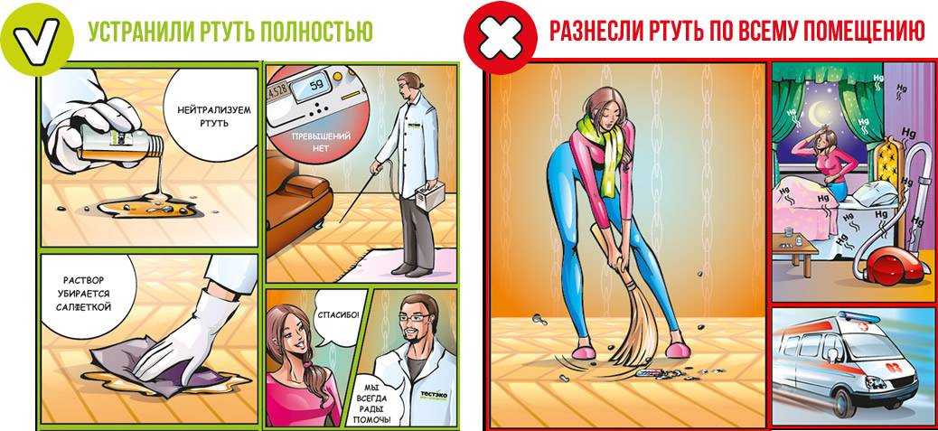 Как собрать ртуть с ковра если разбился градусник