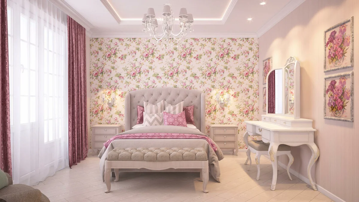 Дизайн гостиной в серо розовых тонах