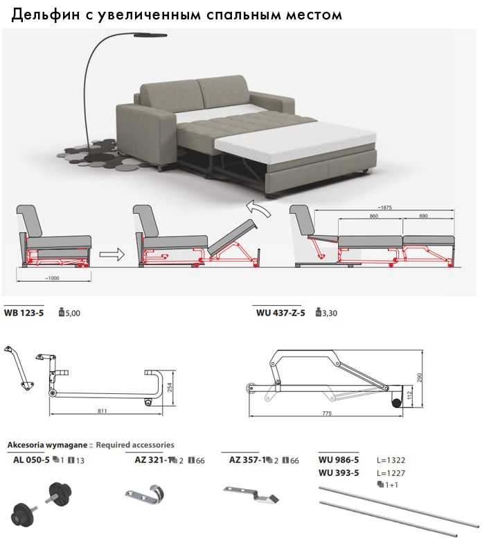 Механизмы для кресла-кровати: аккордеон, выкатной, дельфин, тик-так