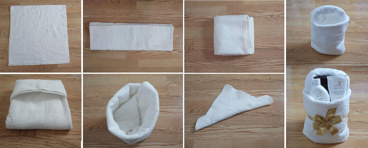 Как красиво сложить полотенце в подарок