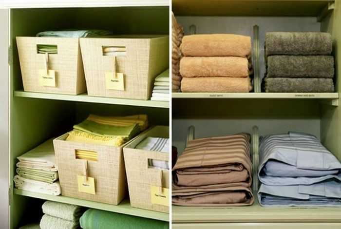 Как складывать постельное белье в шкафу