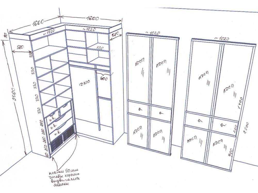 Угловой шкаф своими руками, чертежи с размерами и схемы