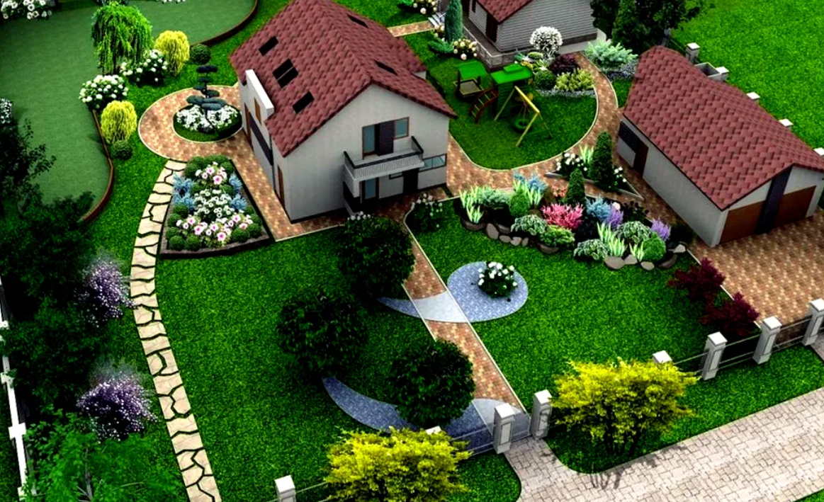 Фото участка 10 соток с домом и баней и огородом