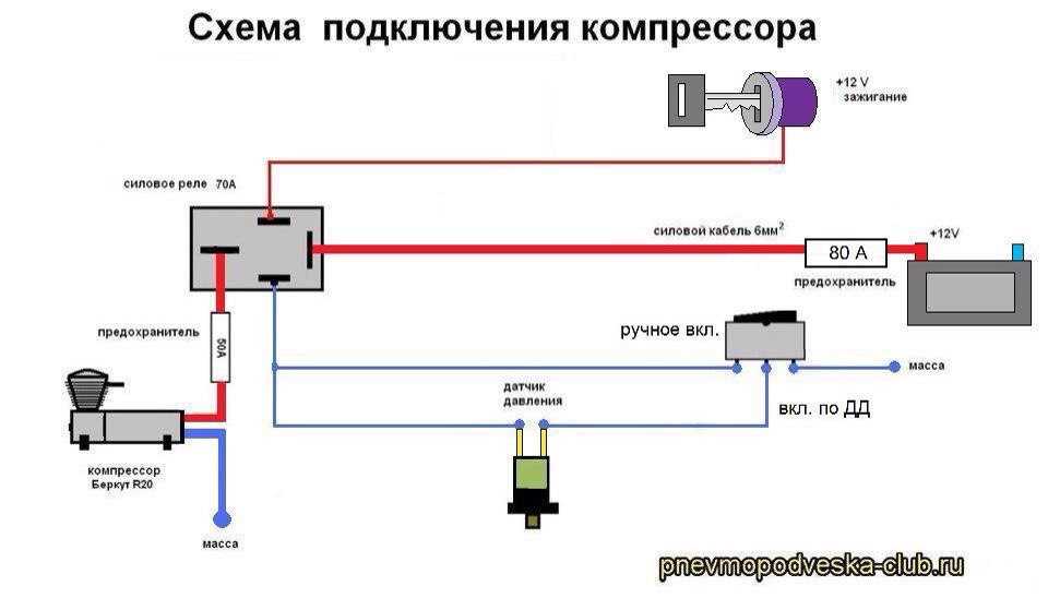 Схема подключения компрессора 380 вольт через реле давления