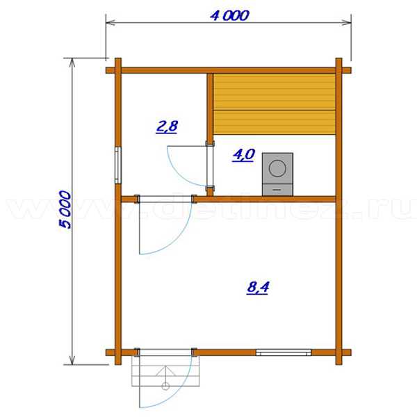 Планировка бани 4х6, 3х4, 4х5, 5х5, 3х6, 3х5 и других размеров внутри помещения