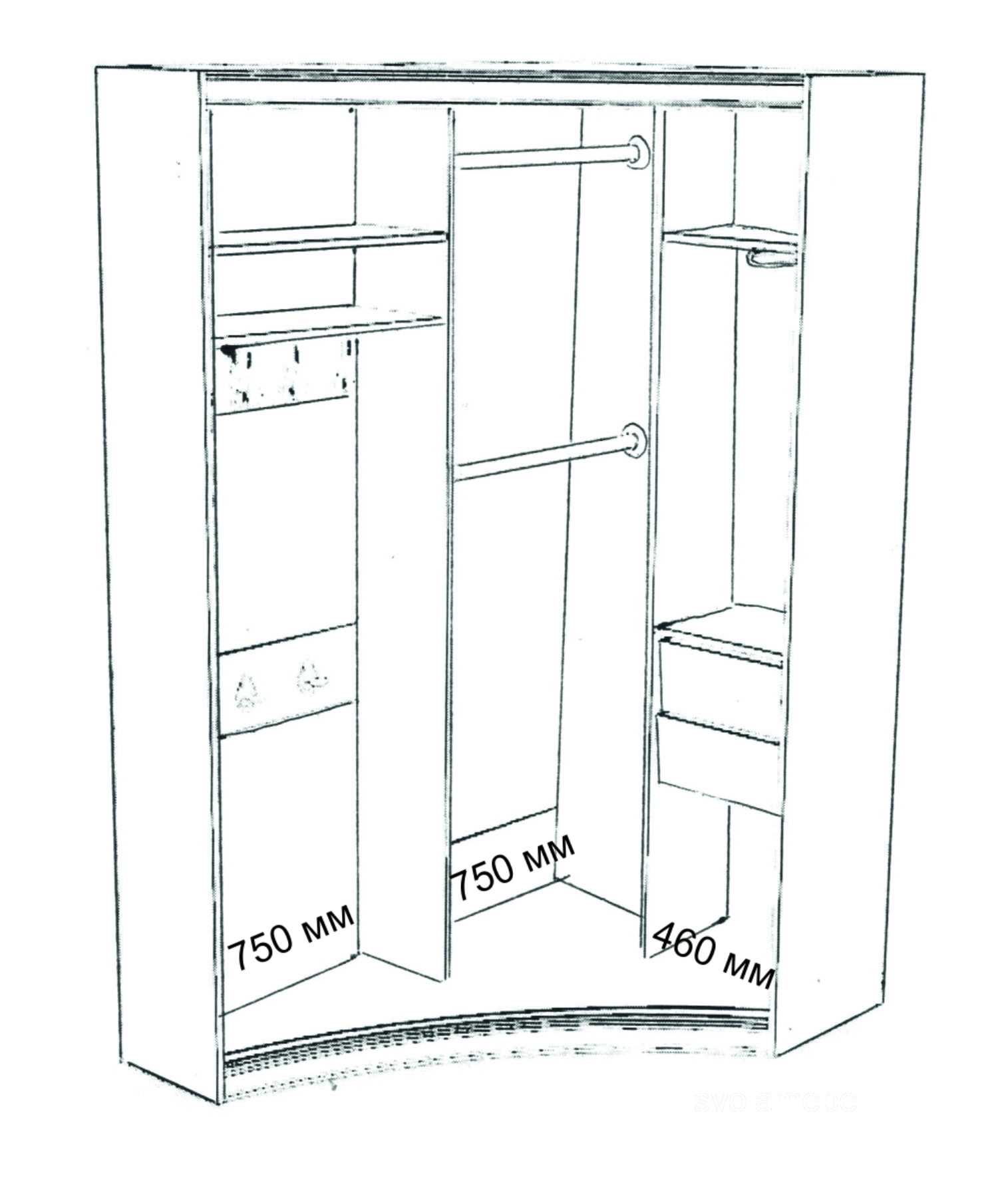 Размеры шкафа купе: ширина, глубина, высота и наполнение