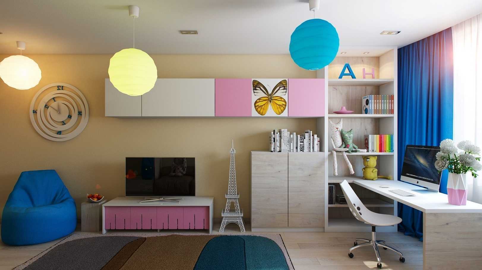 Освещение в детской комнате, как организовать правильную подсветку, особенности комнаты с натяжным потолкам - 23 фото