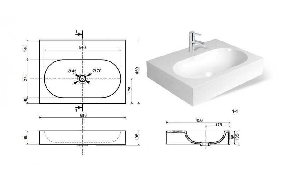 Как выбрать оптимальный размер раковины в ванную комнату