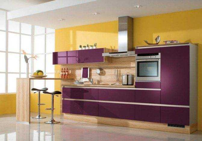 Кухня цвета баклажан: 30  реальных фото примеров