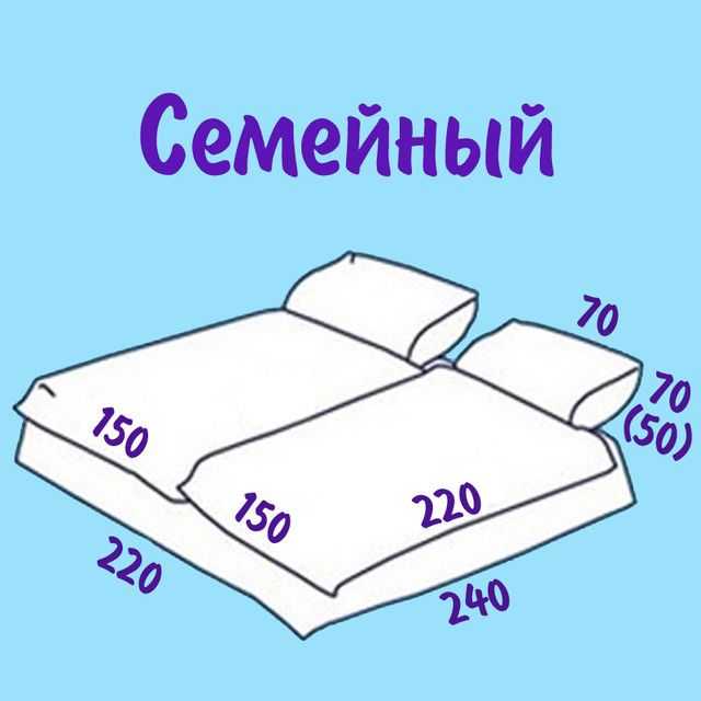 Размеры комплектов постельного белья