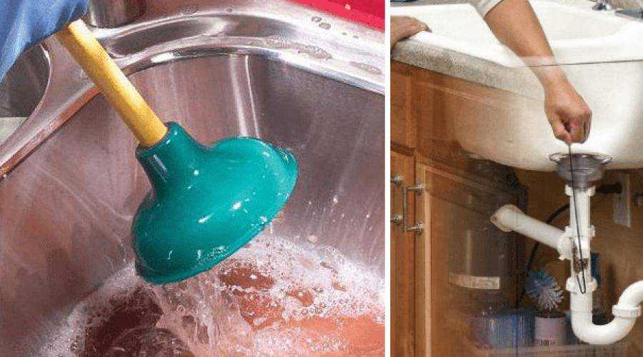 Что делать если засорилась раковина на кухне и не уходит вода